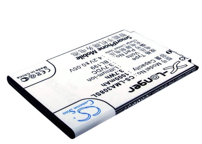 3.7V, Li-ion, 1000mAh, SmartPhone battery fits Lenovo, Bl199, Ma308, Ma309, 3.7Wh Mobile, SmartPhone Cameron Sino Technology Limited (Smartphone)