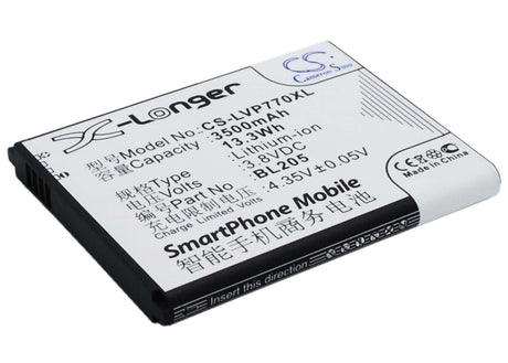 SmartPhone Battery For Lenovo P770 3.8v, 3500mah - 13.30wh Mobile, SmartPhone Cameron Sino Technology Limited (Smartphone)