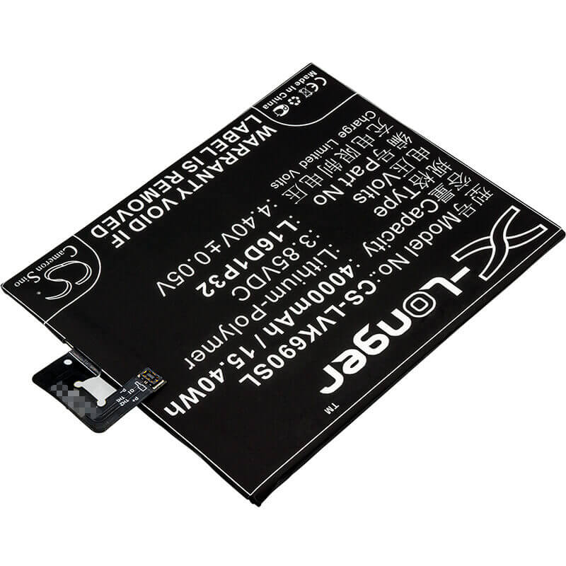 3.85V, Li-Polymer, 4000mAh, SmartPhone battery fits Lenovo, L16d1p32, Pb2-670n, Pb2-690n, 15.4Wh Mobile, SmartPhone Cameron Sino Technology Limited (Smartphone)