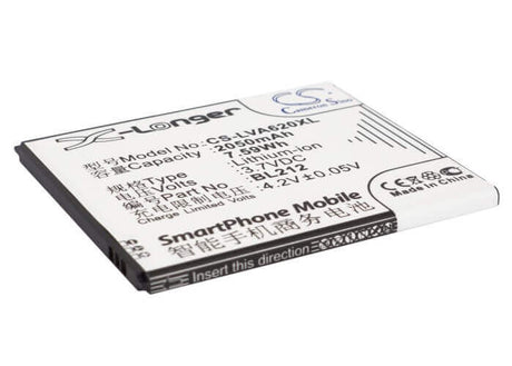 3.7V, Li-ion, 2050mAh, SmartPhone battery fits Lenovo, Bl212, A620t, A628t, 7.59Wh Mobile, SmartPhone Cameron Sino Technology Limited (Smartphone)