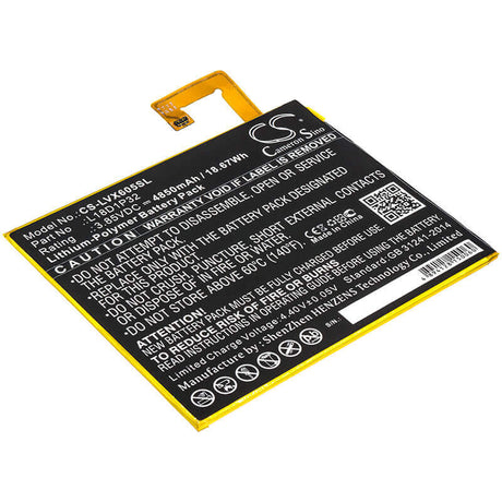 3.85V, Li-Polymer, 4850mAh, Tablet battery fits Lenovo, L18d1p32, Smart Tab M10, Tb-x605f, 18.67Wh Tablet Cameron Sino Technology Limited