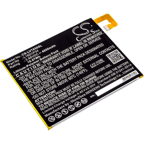 3.85V, Li-Polymer, 4850mAh, Tablet battery fits Lenovo, L16d1p34, Tab 4, Tab4, 18.67Wh Tablet Cameron Sino Technology Limited