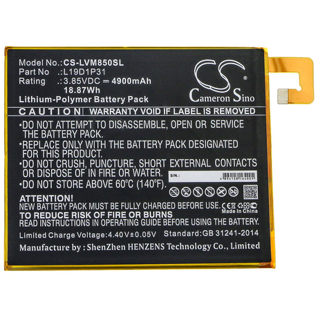 Tablet Battery For Lenovo, Tab M8, Tb8505f 3.85v, 4900mah - 18.87wh Tablet Cameron Sino Technology Limited
