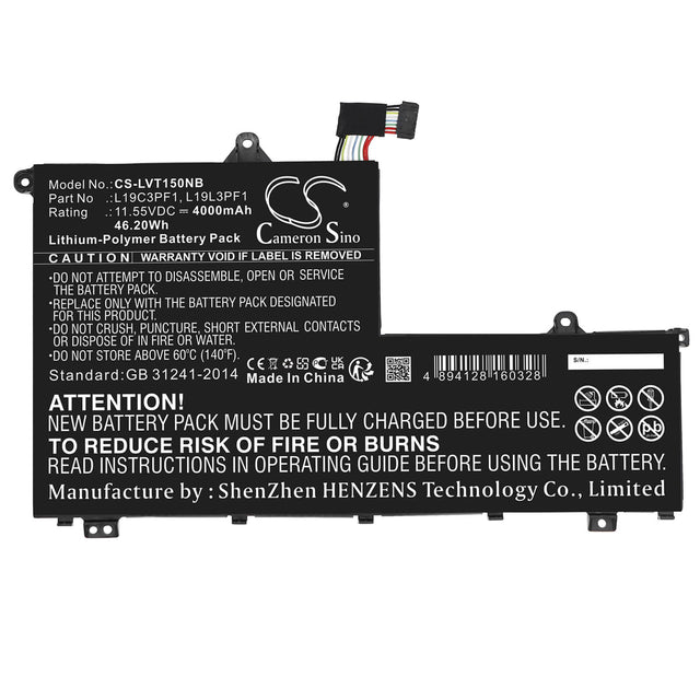 Battery For Lenovo, Thinkbook 14, Thinkbook 15 11.55v, 4900mah - 56.60wh Notebook, Laptop Cameron Sino Technology Limited   