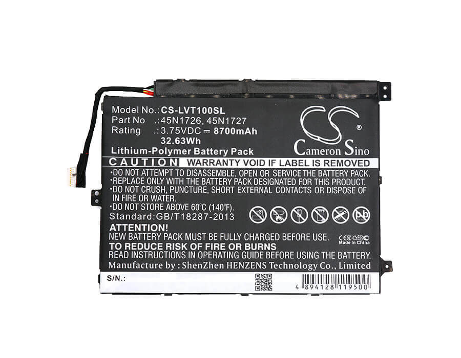 3.75V, Li-Polymer, 8700mAh, Tablet battery fits Lenovo, 1icp4/82/114-2, Thinkpad 10, Z3795, 32.63Wh Tablet Cameron Sino Technology Limited