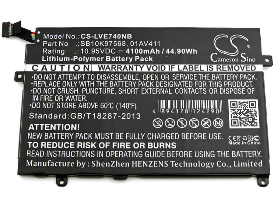 Battery For Lenovo, Thinkpad E470, Thinkpad E470c 10.95v, 4100mah - 44.90wh Notebook, Laptop Cameron Sino Technology Limited   