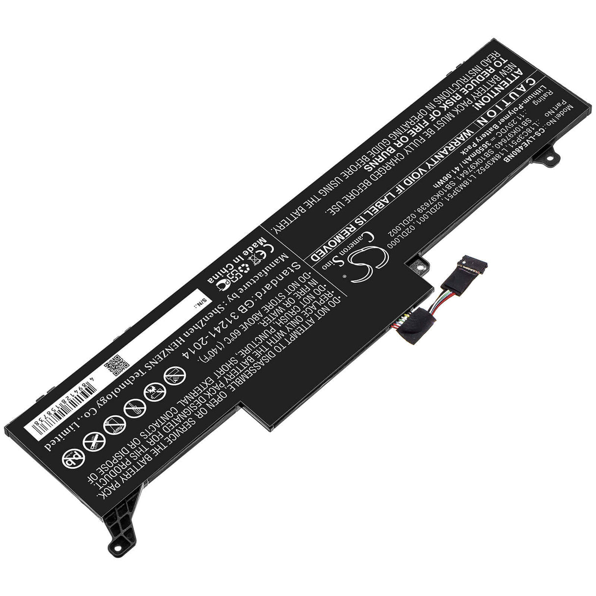 Battery For Lenovo, Thinkpad E480s, Thinkpad E490s 11.25v, 3650mah - 41.06wh Notebook, Laptop Cameron Sino Technology Limited   