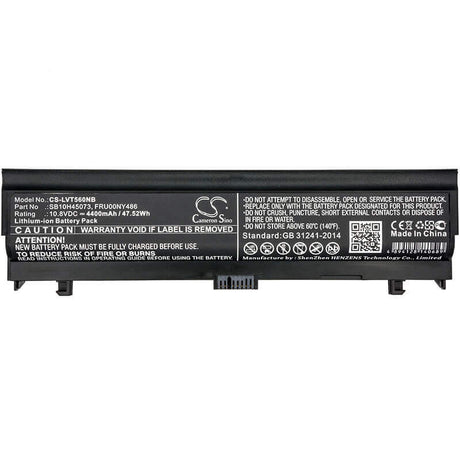 Battery For Lenovo, Thinkpad L560, Thinkpad L570, 10.8v, 4400mah - 18.50wh Notebook, Laptop Cameron Sino Technology Limited   