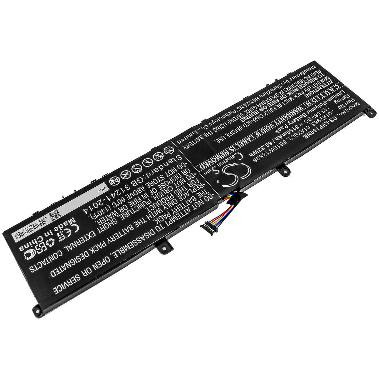 Notebook Battery For Lenovo, Thinkpad P1, Thinkpad P1 (20md0001ge), 13.56v, 5150mah - 69.83wh Notebook, Laptop Cameron Sino Technology Limited
