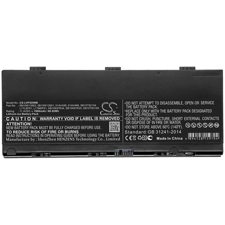 Notebook Battery For Lenovo, Thinkpad P52, Thinkpad P52 C00, Thinkpad P52 K00 11.4v, 7800mah - 88.92wh Notebook, Laptop Cameron Sino Technology Limited