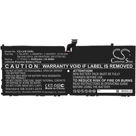 7.72V, Li-Polymer, 5050mAh, Tablet battery fits Lenovo, 01av454, Thinkpad X1 3rd, 38.99Wh Tablet Cameron Sino Technology Limited