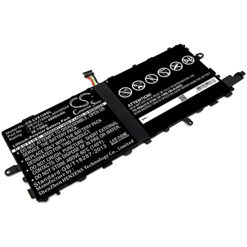 7.5V, Li-Polymer, 4900mAh, Tablet battery fits Lenovo, 00hw044, Thinkpad X1 (20gga00f00), Thinkpad X1 Tablet, 36.75Wh Tablet Cameron Sino Technology Limited