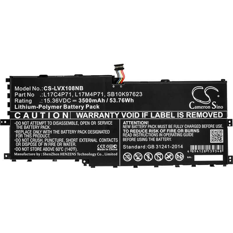 Notebook Battery For Lenovo, Thinkpad X1 Yoga 2018,, 15.36v, 3500mah - 53.76wh Notebook, Laptop Cameron Sino Technology Limited