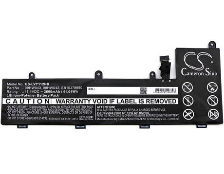 Notebook battery For Lenovo, Thinkpad Yoga 11e Chromebook 11.4v, 3600mah - 41.04wh Notebook, Laptop Cameron Sino Technology Limited   