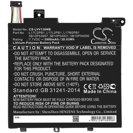 Battery For Lenovo, V130-14igm 81hm, V130-14igm-81hm009nge, V130-14ikb-81hq 7.7v, 3900mah - 30.03wh Notebook, Laptop Cameron Sino Technology Limited   