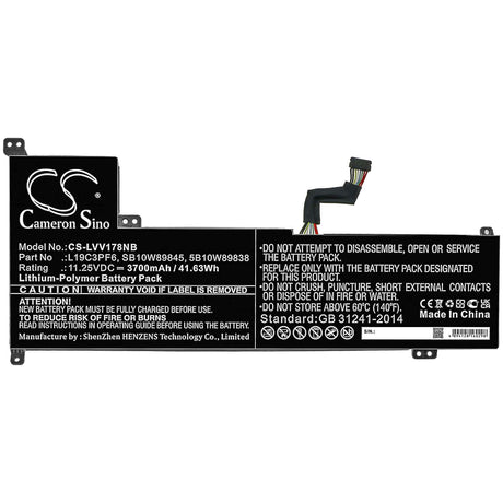 Battery For Lenovo, V17-iil (82gx) 11.25v, 3700mah - 41.63wh Notebook, Laptop Cameron Sino Technology Limited   