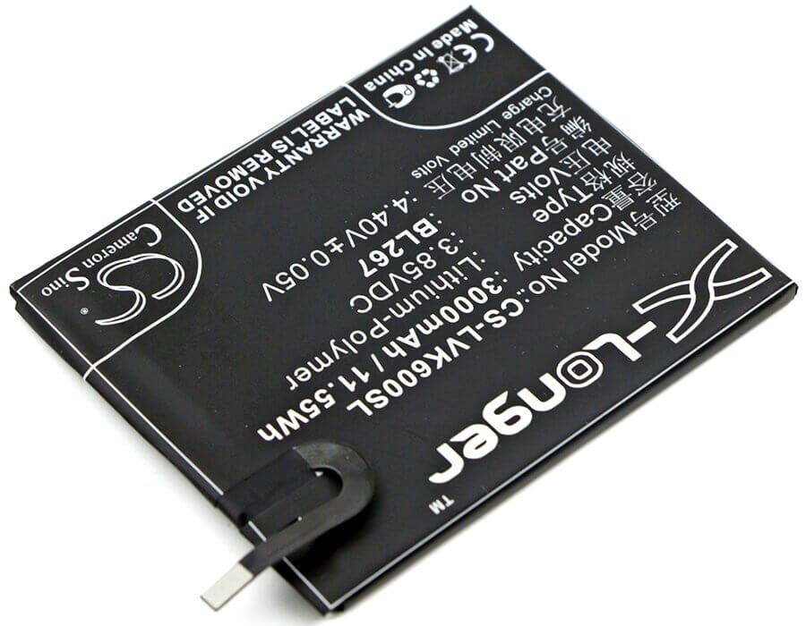 3.85V, Li-Polymer, 3000mAh, SmartPhone battery fits Lenovo, Bl267, Vibe K6, 11.55Wh Mobile, SmartPhone Cameron Sino Technology Limited (Smartphone)