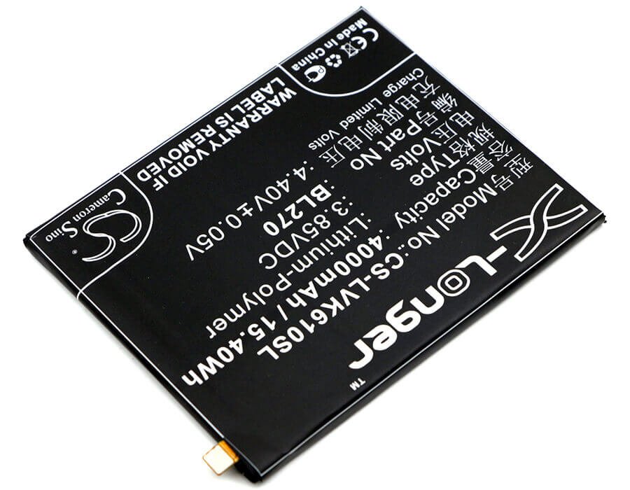 3.85V, Li-Polymer, 4000mAh, SmartPhone battery fits Motorola, Lenovo, Bl270, K6 Note (2016), Vibe K6 Plus, 15.4Wh Mobile, SmartPhone Cameron Sino Technology Limited (Smartphone)