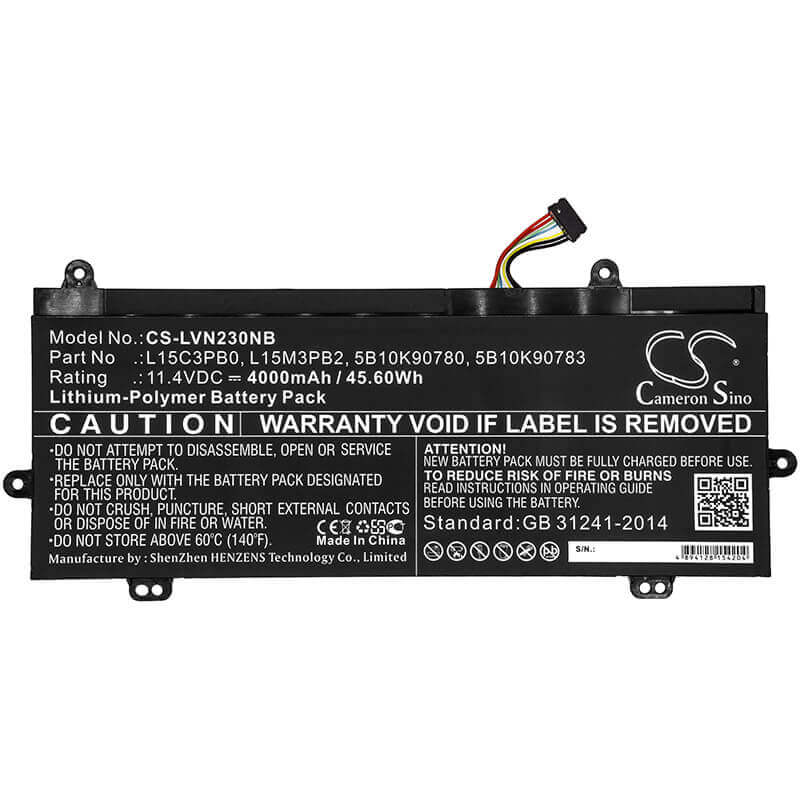 Battery For Lenovo, Winbook N22, Winbook N23 11.4v, 4000mah - 45.60wh Notebook, Laptop Cameron Sino Technology Limited   