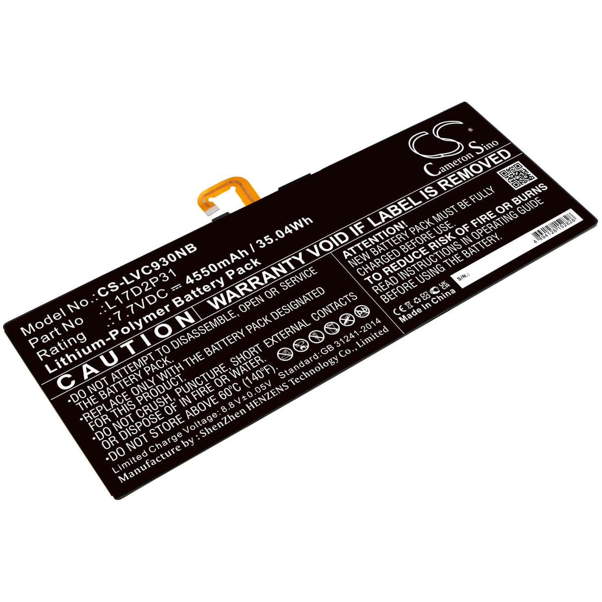Battery For Lenovo, Yb-j912f, Yb-j912l, Yoga Book C930 7.7v, 4550mah - 35.04wh Notebook, Laptop Cameron Sino Technology Limited   