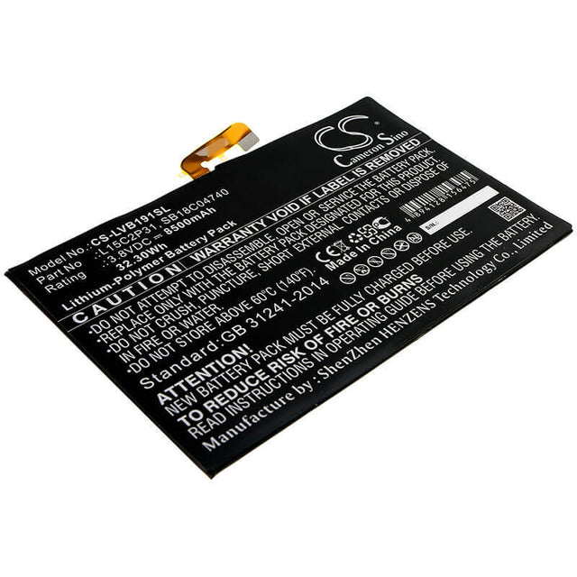 3.8V, Li-Polymer, 8500mAh, Tablet battery fits Lenovo, L15c2p31, Yb1-x90f, Yb1-x90l, 32.30Wh Tablet Cameron Sino Technology Limited