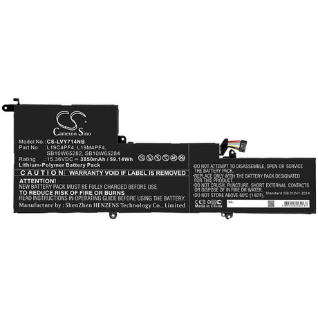 Notebook Battery For Lenovo, L19d4pf4, Yoga 7 Slim 14are05, Yoga Slim 7-14are 15.36v, 3850mah - 59.14wh Notebook, Laptop Cameron Sino Technology Limited