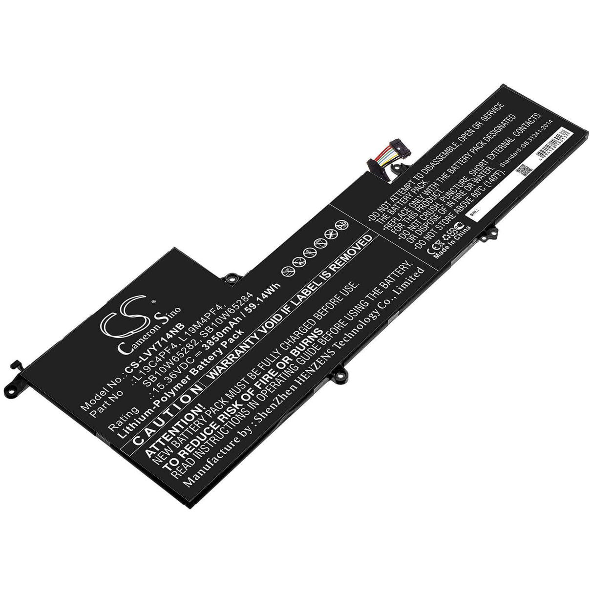 Notebook Battery For Lenovo, L19d4pf4, Yoga 7 Slim 14are05, Yoga Slim 7-14are 15.36v, 3850mah - 59.14wh Notebook, Laptop Cameron Sino Technology Limited