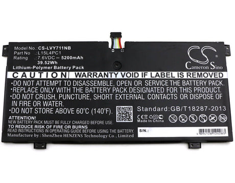 Battery For Lenovo, Yoga 710, Yoga 710-11isk 7.6v, 5200mah - 39.52wh Batteries for Electronics Cameron Sino Technology Limited (Suspended)   