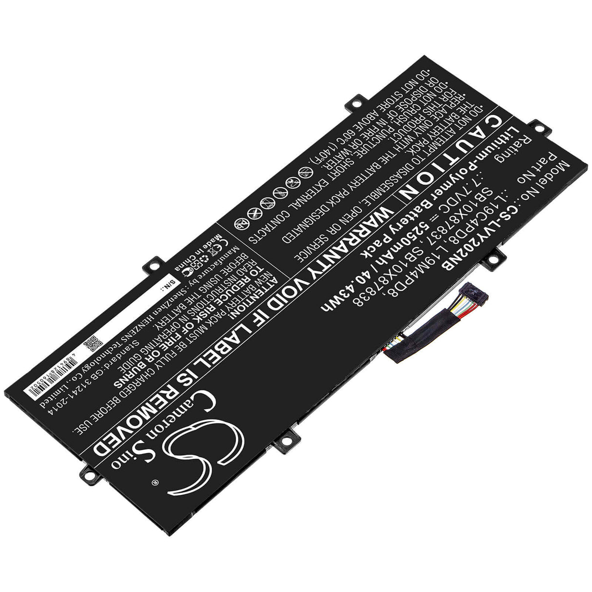 Battery For Lenovo, Yoga Duet 2020 7.7v, 5250mah - 40.43wh Notebook, Laptop Cameron Sino Technology Limited   