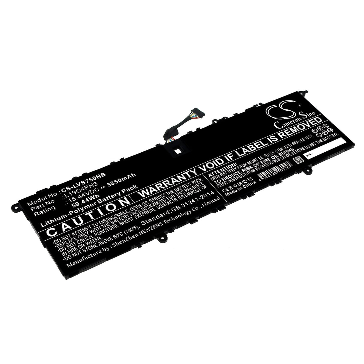 Notebook battery For Lenovo, Yoga S750-14 Pro 15.44v, 3850mah - 59.44wh Notebook, Laptop Cameron Sino Technology Limited