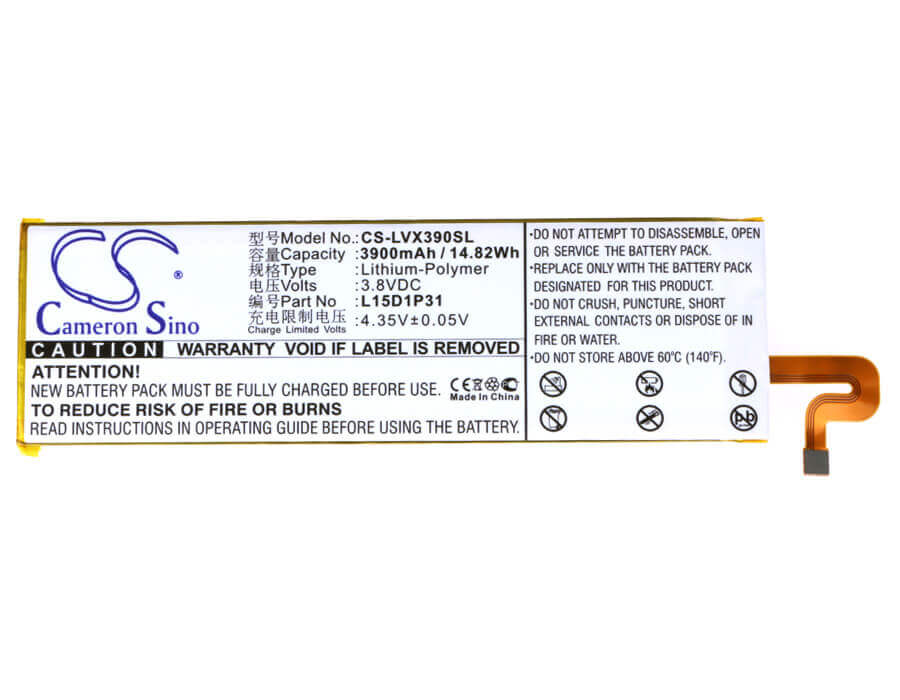 3.8V, Li-Polymer, 3900mAh, Tablet battery fits Lenovo, L15d1p31, Yoga Tab 3 Pro, Yoga Tab 3 Pro 11.1", 14.82Wh Tablet Cameron Sino Technology Limited