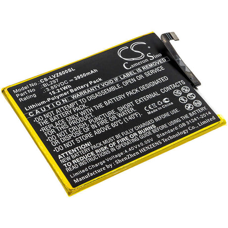 3.85V, Li-Polymer, 3950mAh, SmartPhone battery fits Lenovo, Bl297, Z6 Lite, Z6 Youth, 15.21Wh Mobile, SmartPhone Cameron Sino Technology Limited (Smartphone)