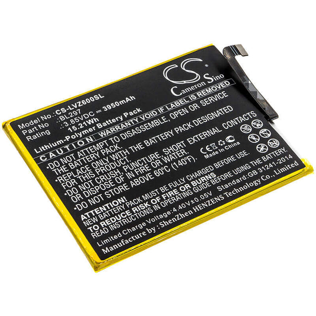 3.85V, Li-Polymer, 3950mAh, SmartPhone battery fits Lenovo, Bl297, Z6 Lite, Z6 Youth, 15.21Wh Mobile, SmartPhone Cameron Sino Technology Limited (Smartphone)