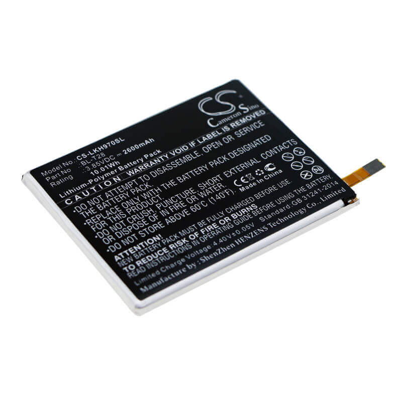3.85V, Li-Polymer, 2600mAh, SmartPhone battery fits Lg, Bl-t28, Cv5a, H970, 10.01Wh Mobile, SmartPhone Cameron Sino Technology Limited (Smartphone)
