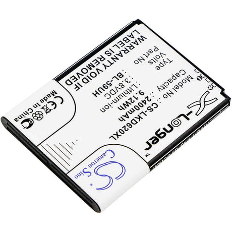 3.8V, Li-ion, 2400mAh, SmartPhone battery fits Lg, Bl-59uh, D315, D320, 9.12Wh Mobile, SmartPhone Cameron Sino Technology Limited (Smartphone)