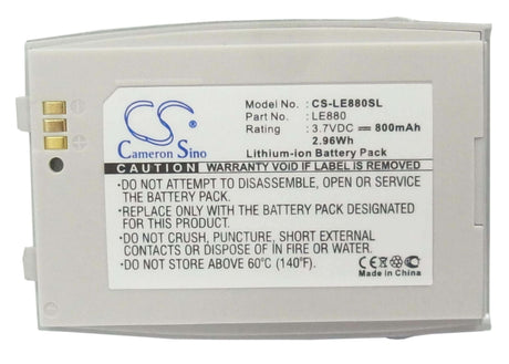 3.7V, Li-ion, 800mAh, SmartPhone battery fits Lg, Eg880, G5400, 2.96Wh Mobile, SmartPhone Cameron Sino Technology Limited (Smartphone)