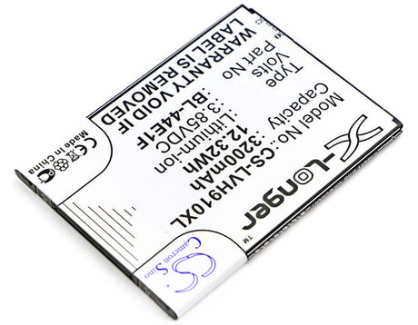 3.85V, Li-ion, 3200mAh, SmartPhone battery fits Lg, Bl-44e1f, F800, F800k, 12.32Wh Mobile, SmartPhone Cameron Sino Technology Limited (Smartphone)