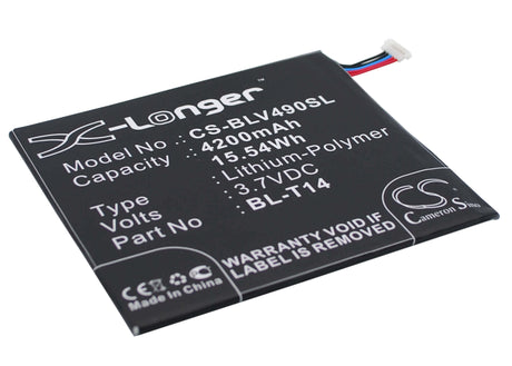 3.7V, Li-Polymer, 4200mAh, Tablet battery fits Lg, Bl-t14, G Pad 8.0, G Pad F 8.0, 15.54Wh Tablet Cameron Sino Technology Limited