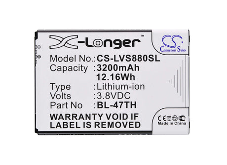 3.8V, Li-ion, 3200mAh, SmartPhone battery fits Lg, Bl-47th, B1 Lite, D631, 12.16Wh Mobile, SmartPhone Cameron Sino Technology Limited (Smartphone)