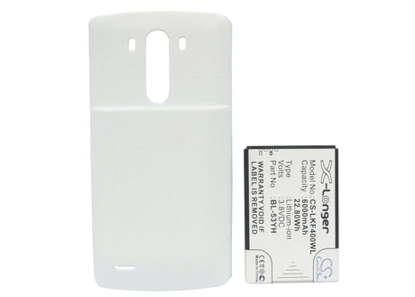 3.8V, Li-ion, 6000mAh, SmartPhone battery fits Lg, (White),Bl-53yh, D830, D850, 22.8Wh Mobile, SmartPhone Cameron Sino Technology Limited (Smartphone)