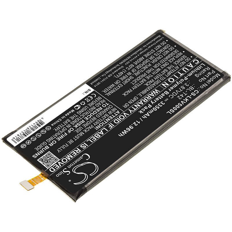 3.87V, Li-Polymer, 3350mAh, SmartPhone battery fits Lg, Bl-t42, G450vm, G850, 12.96Wh Mobile, SmartPhone Cameron Sino Technology Limited (Smartphone)
