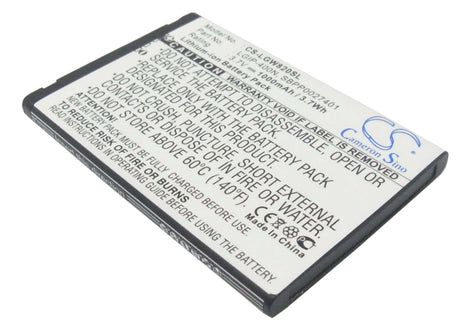 3.7V, Li-ion, 1000mAh, SmartPhone battery fits Lg, Lgip-400n, Etna, Expo Gw820, 3.7Wh Mobile, SmartPhone Cameron Sino Technology Limited (Smartphone)