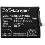 3.85V, Li-Polymer, 2900mAh, SmartPhone battery fits Lg, Bl-o1, K20 2019, K8 Plus, 11.17Wh Mobile, SmartPhone Cameron Sino Technology Limited (Smartphone)