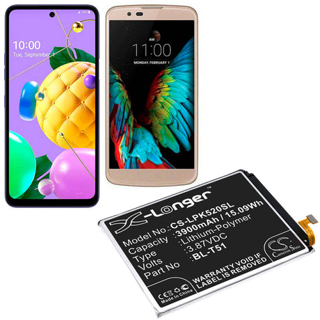 3.87V, Li-Polymer, 3900mAh, SmartPhone battery fits Lg, Bl-t51, K420, K420bmw, 15.09Wh Mobile, SmartPhone Cameron Sino Technology Limited (Smartphone)