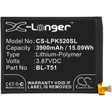3.87V, Li-Polymer, 3900mAh, SmartPhone battery fits Lg, Bl-t51, K420, K420bmw, 15.09Wh Mobile, SmartPhone Cameron Sino Technology Limited (Smartphone)