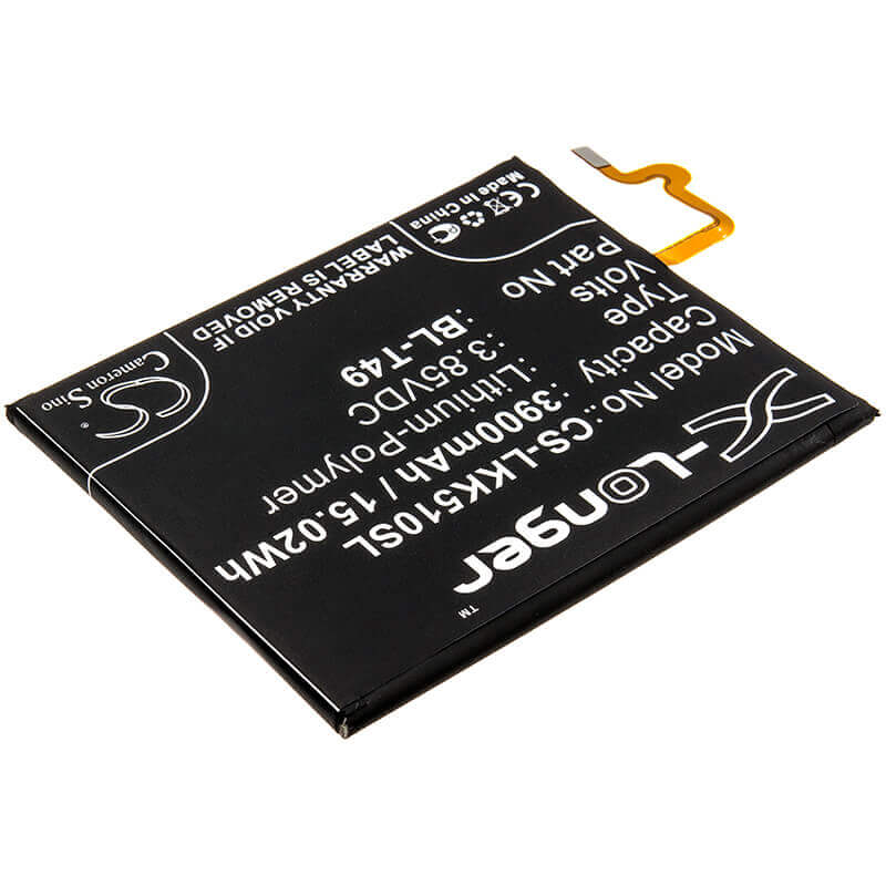 3.85V, Li-Polymer, 3900mAh, SmartPhone battery fits Lg, Bl-t49, K510, K51s, 15.02Wh Mobile, SmartPhone Cameron Sino Technology Limited (Smartphone)
