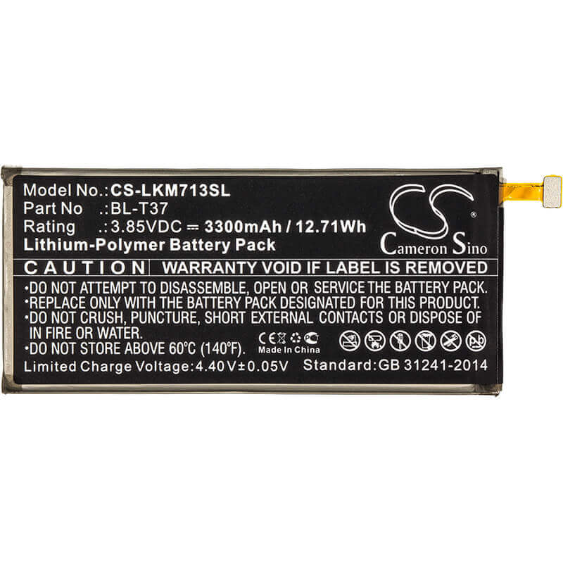 3.85V, Li-Polymer, 3300mAh, SmartPhone battery fits Lg, Bl-t37, L713dl, Lg-q710al, 12.71Wh Mobile, SmartPhone Cameron Sino Technology Limited (Smartphone)