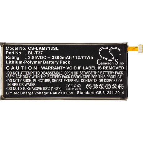 3.85V, Li-Polymer, 3300mAh, SmartPhone battery fits Lg, Bl-t37, L713dl, Lg-q710al, 12.71Wh Mobile, SmartPhone Cameron Sino Technology Limited (Smartphone)