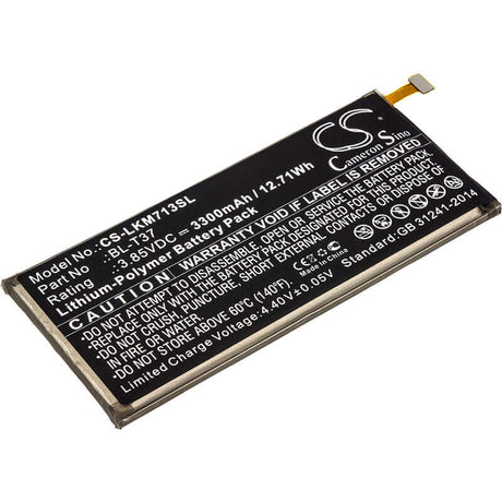 3.85V, Li-Polymer, 3300mAh, SmartPhone battery fits Lg, Bl-t37, L713dl, Lg-q710al, 12.71Wh Mobile, SmartPhone Cameron Sino Technology Limited (Smartphone)