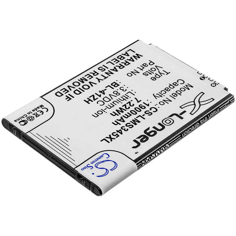 3.8V, Li-ion, 1900mAh, SmartPhone battery fits Lg, Bl-41zh, C40 Power, D213, 7.22Wh Mobile, SmartPhone Cameron Sino Technology Limited (Smartphone)